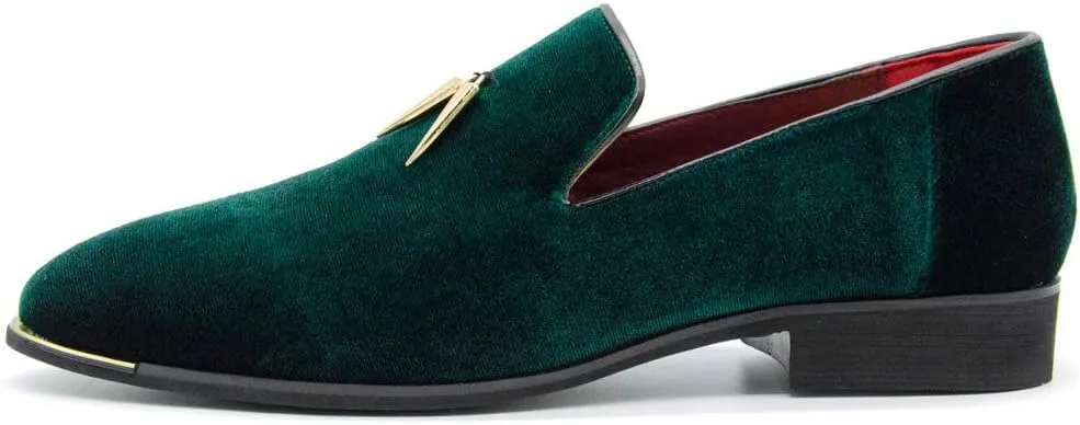 CMM Men's Metallic Penny Slippers Flats Velvet Loafers Slip-On Dress Plus Size Shoes Size 6-13