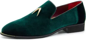 CMM Men's Metallic Penny Slippers Flats Velvet Loafers Slip-On Dress Plus Size Shoes Size 6-13
