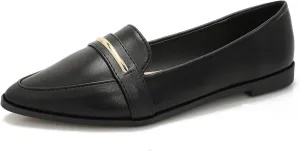 Comfortable Leather Suede Slip On Loafer Flats for Women Casual Work Flat Shoes Women's Pointed Toe Penny Loafers Office Driving Ballet Flats