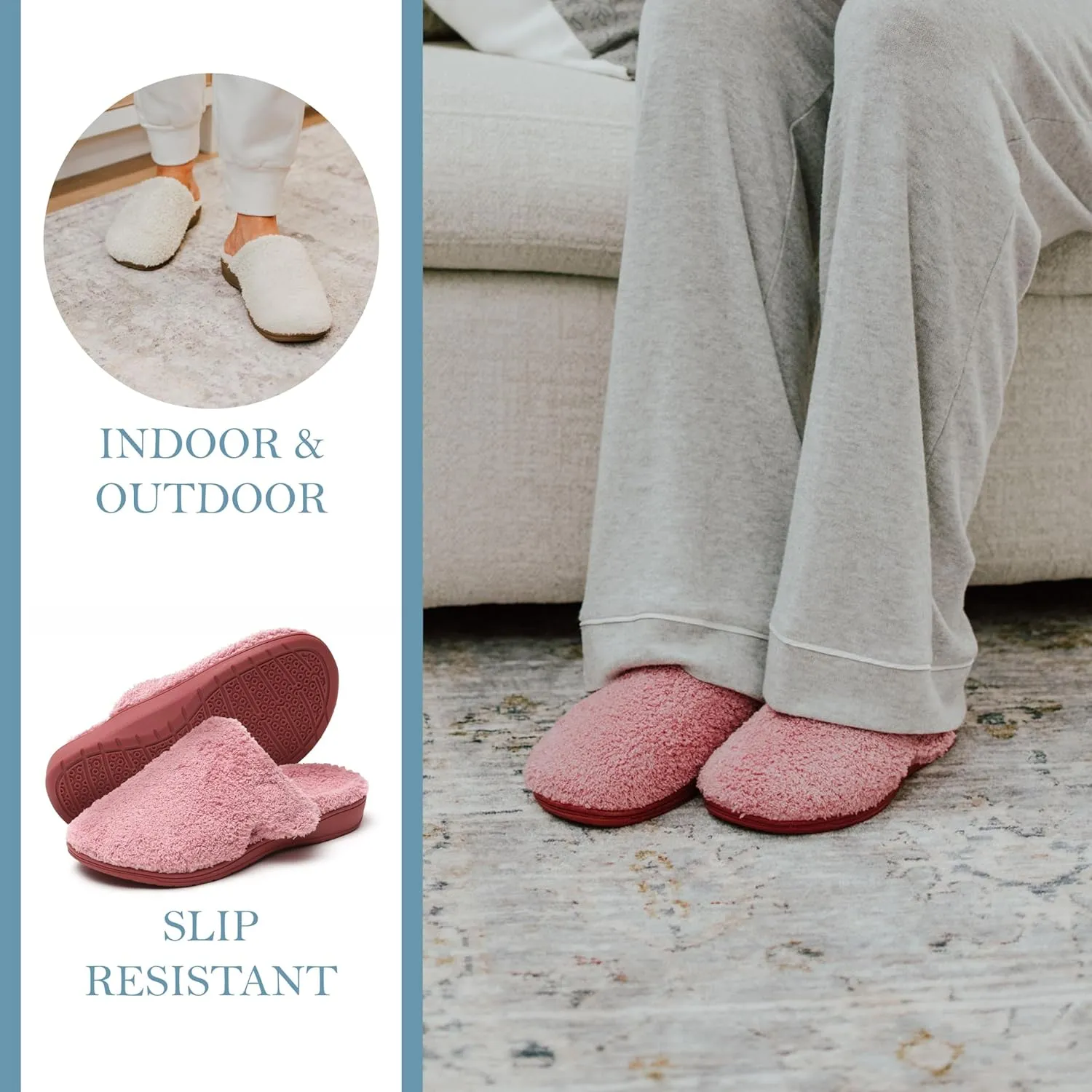 Comfy Slippers for Women Indoor and Outdoor - Fluffy, Cute, and Fuzzy House Slippers for Women with Arch Support and Orthopedic Focus