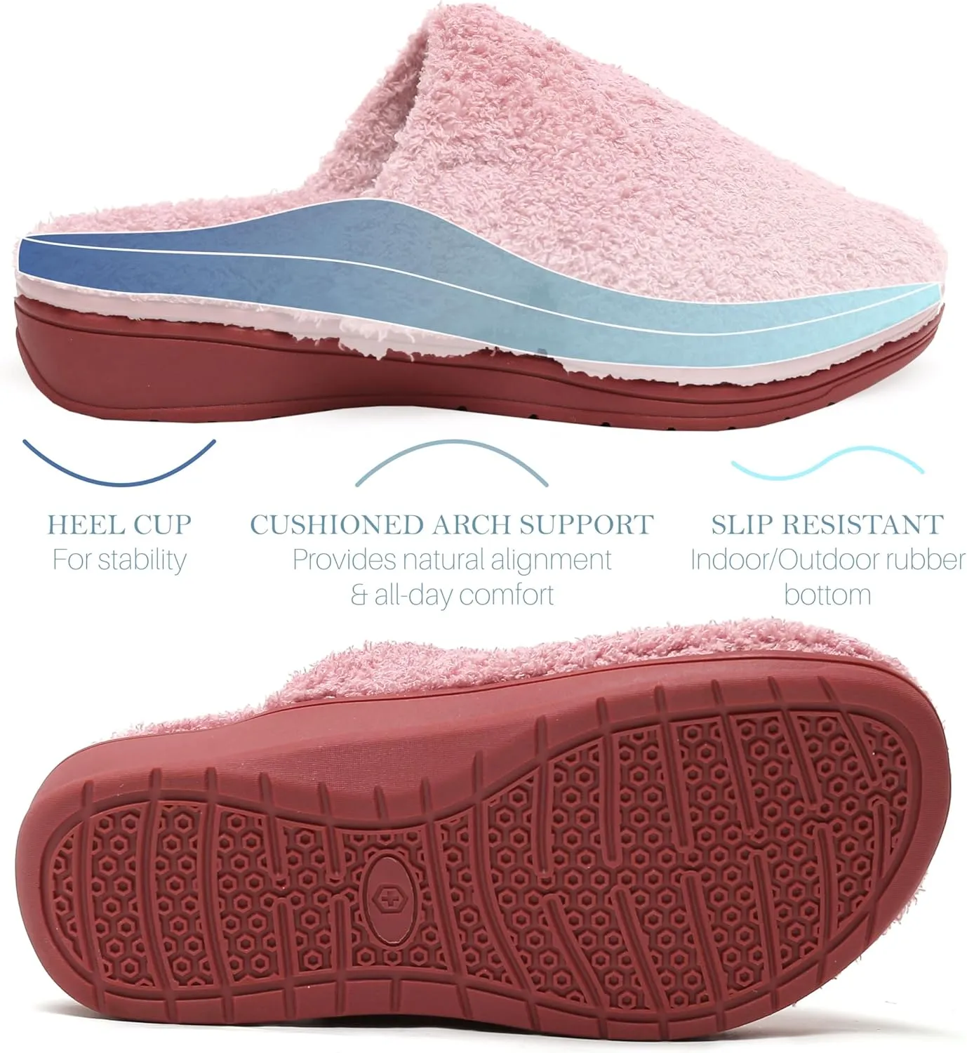 Comfy Slippers for Women Indoor and Outdoor - Fluffy, Cute, and Fuzzy House Slippers for Women with Arch Support and Orthopedic Focus