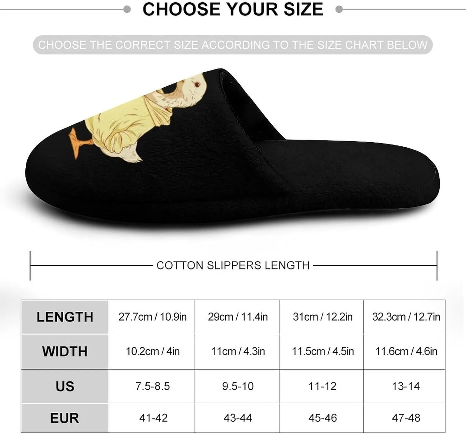 Cool Duck In Sweatshirt Flannel Cotton Slippers Anti-Skid Indoor Outdoor Slippers Closed Toe Slip-on House Shoes