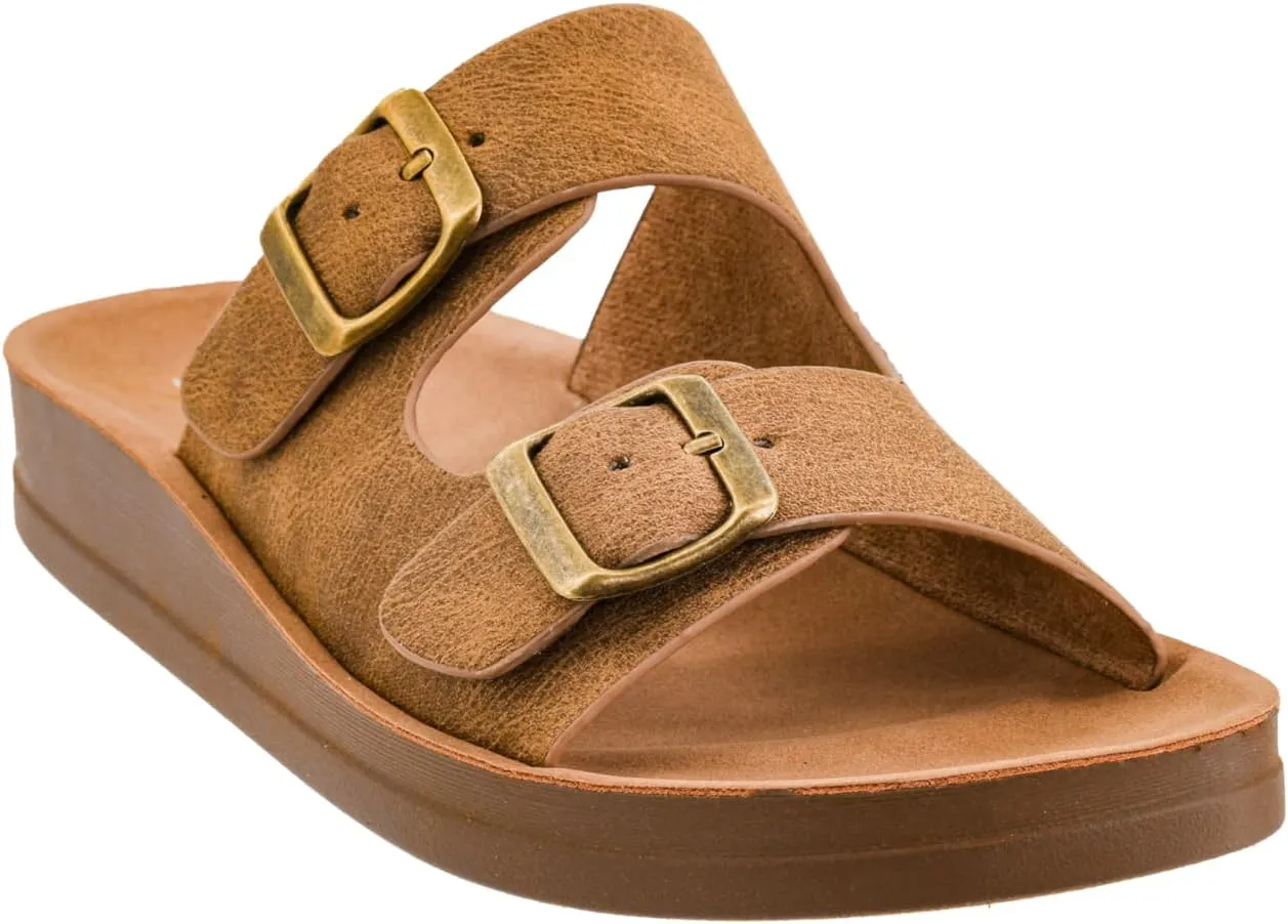 Corkys Footwear Let's Be Real Sandals - Featuring Two Adjustable Straps, A Rhinestone Covered Upper, Easy on and Off, and Comfy Insoles For All Day Wear