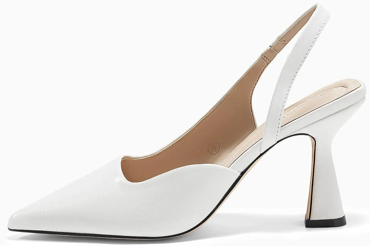 Coutgo Womens Slingback Stiletto High Heels Closed Pointed Toe Pumps D’Orsay Sexy Office Dress Shoes