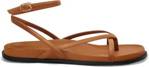 Coutgo Womens Strappy Flat Sandals Comfortable Flip Flop Footbed Sandals Ankle Strap Summer Beach Shoes