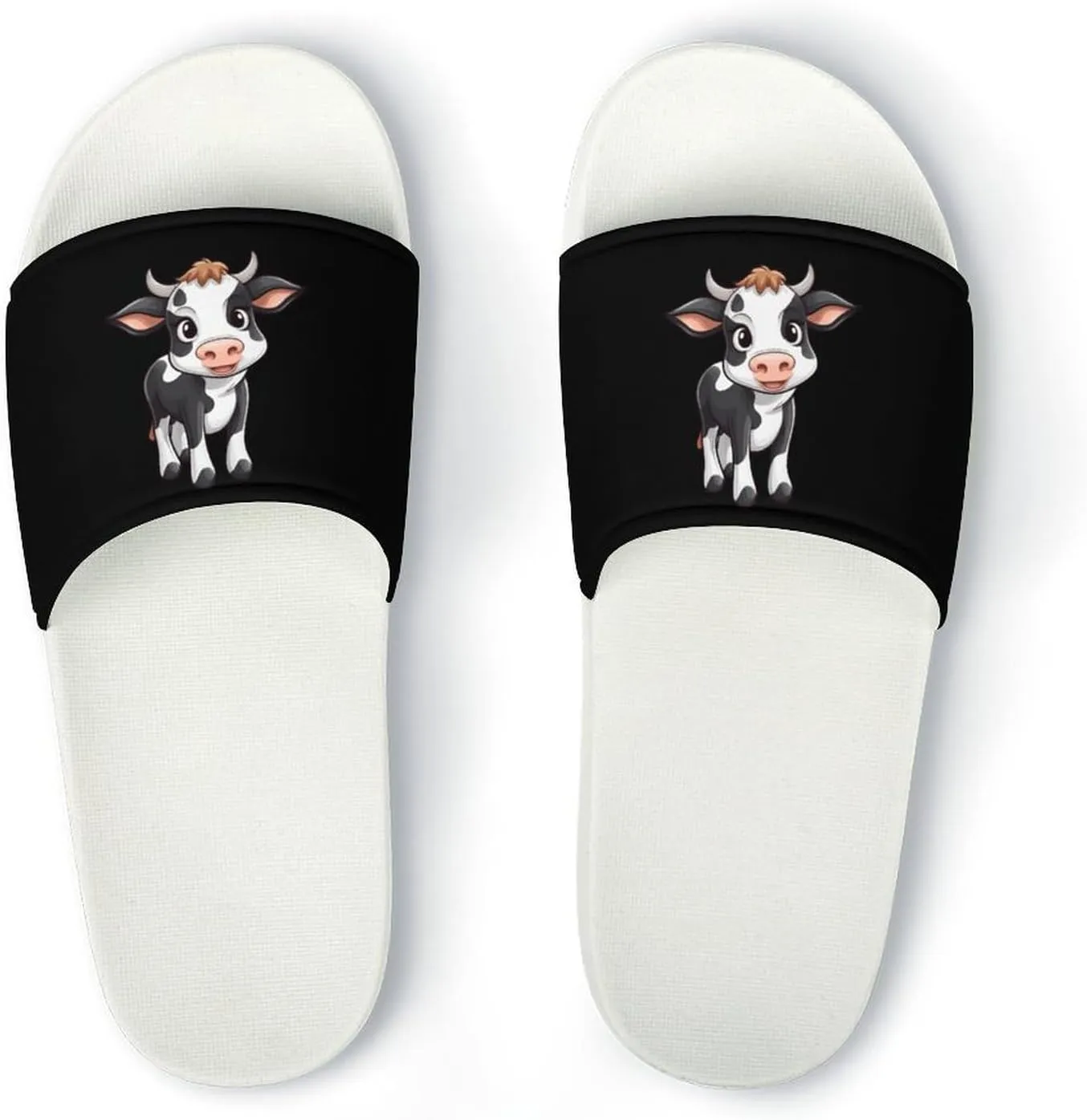 Cow Open Toe Slippers for Women And Men Non Slip Shower Slippers Home Slippers