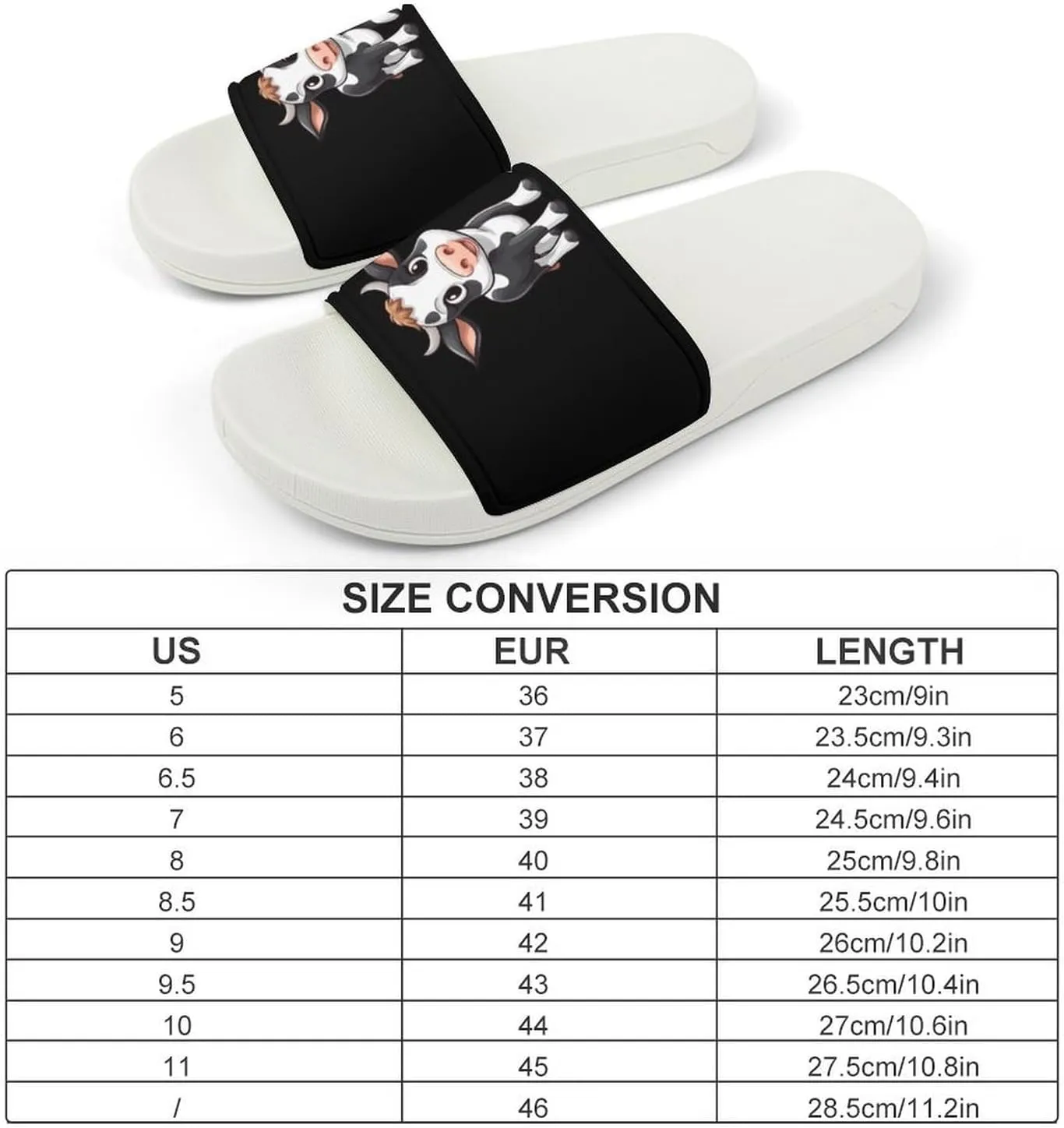 Cow Open Toe Slippers for Women And Men Non Slip Shower Slippers Home Slippers