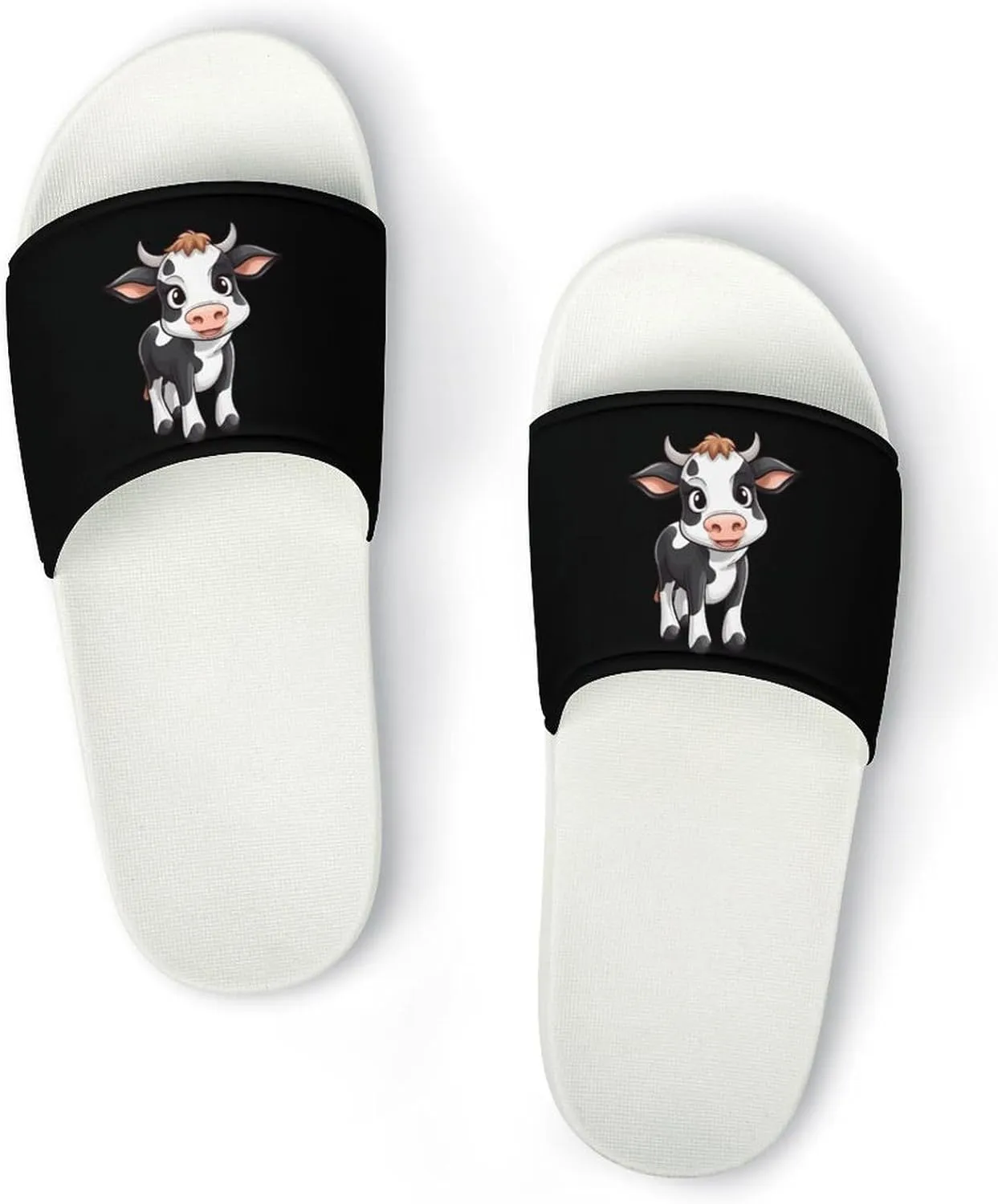 Cow Open Toe Slippers for Women And Men Non Slip Shower Slippers Home Slippers