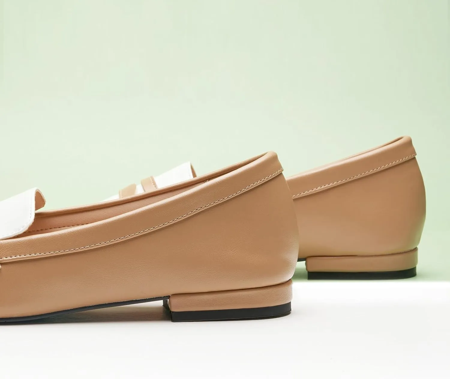 C.Paravano Penny Loafers for Women Formal Dress Square Toe Flats Slip on Loafer Shoes Comfort Loafer for Business Casual Wear
