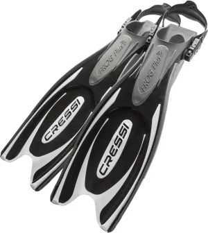 Cressi Adult Powerful Efficient Open Heel Scuba Diving Fins | Frog Plus: made in Italy