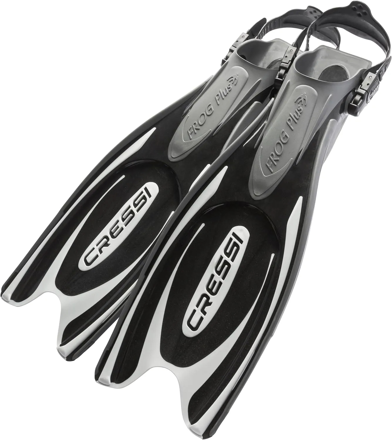 Cressi Adult Powerful Efficient Open Heel Scuba Diving Fins | Frog Plus: made in Italy