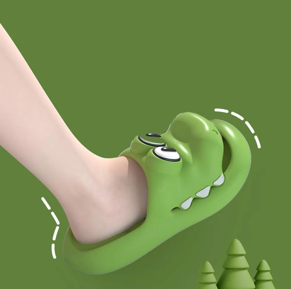 Crocodile Slippers for Women Men Animal Slides Thick Sole House and Outdoor Slippers Non-Slip Comfy Cushion Thick Sandals