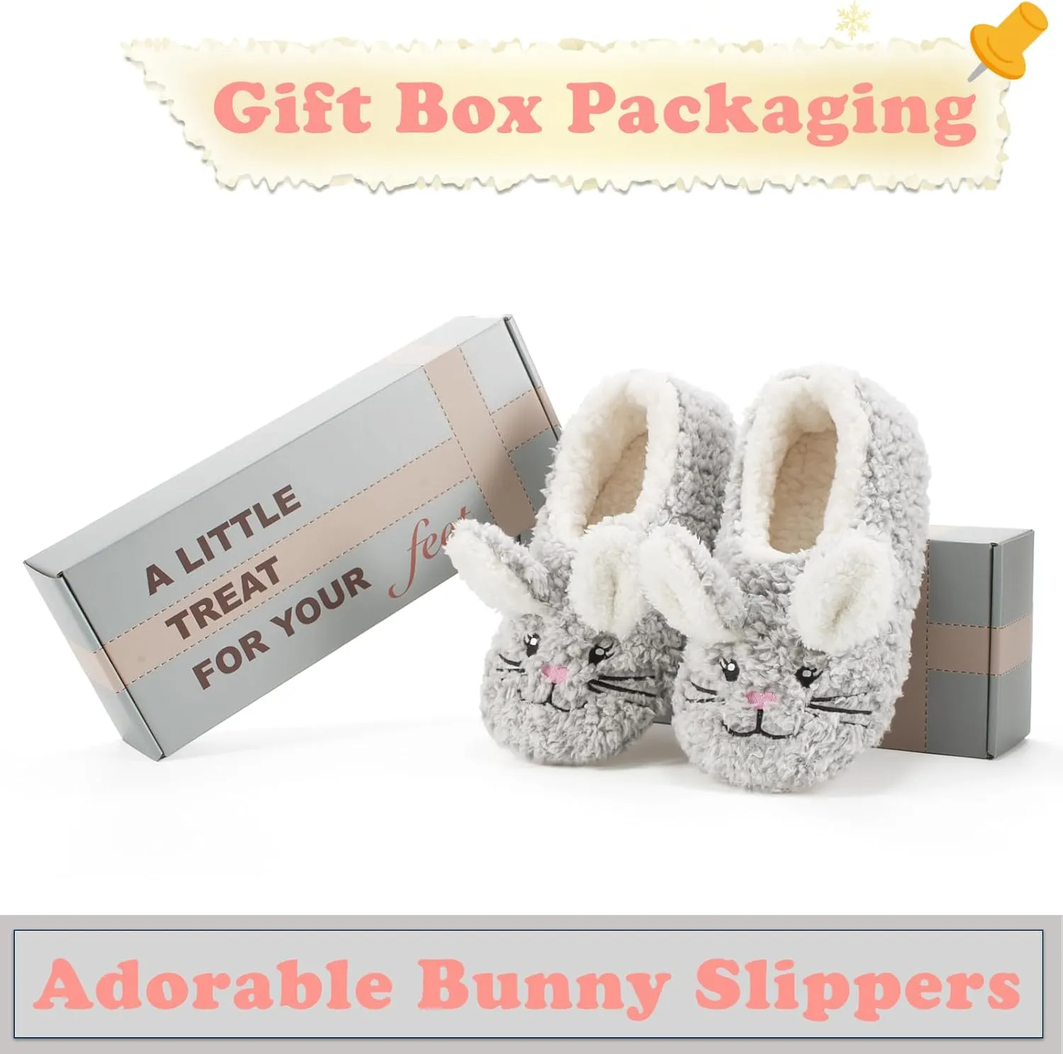 Cute Animal House Slippers, Warm Fuzzy Slipper Socks with Grippers Non Slip, Cozy Funny Gifts