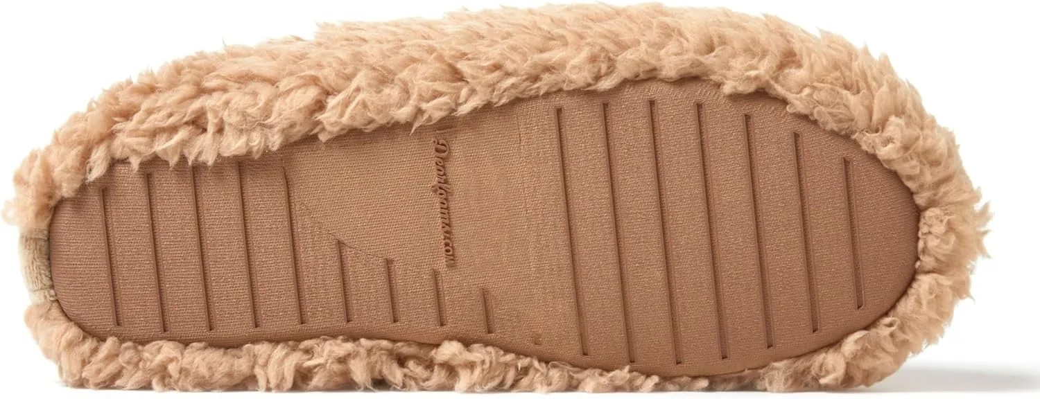 Dearfoams Women's Chelsea Faux Fuzzy Sherpa Indoor House Bootie Slipper