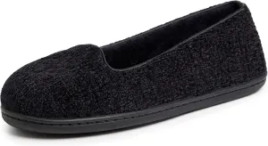 Dearfoams Women's Cozy Memory Foam Indoor Rebecca Closed Back House Ballet Slipper with Wide Widths