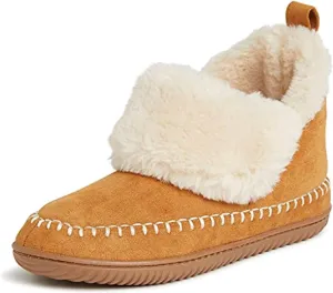 Dearfoams Women's Moritz Indoor/Outdoor Cozy Bootie Camping Furry Slipper
