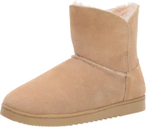 Dearfoams Women's Paige Suede Bootie Slipper
