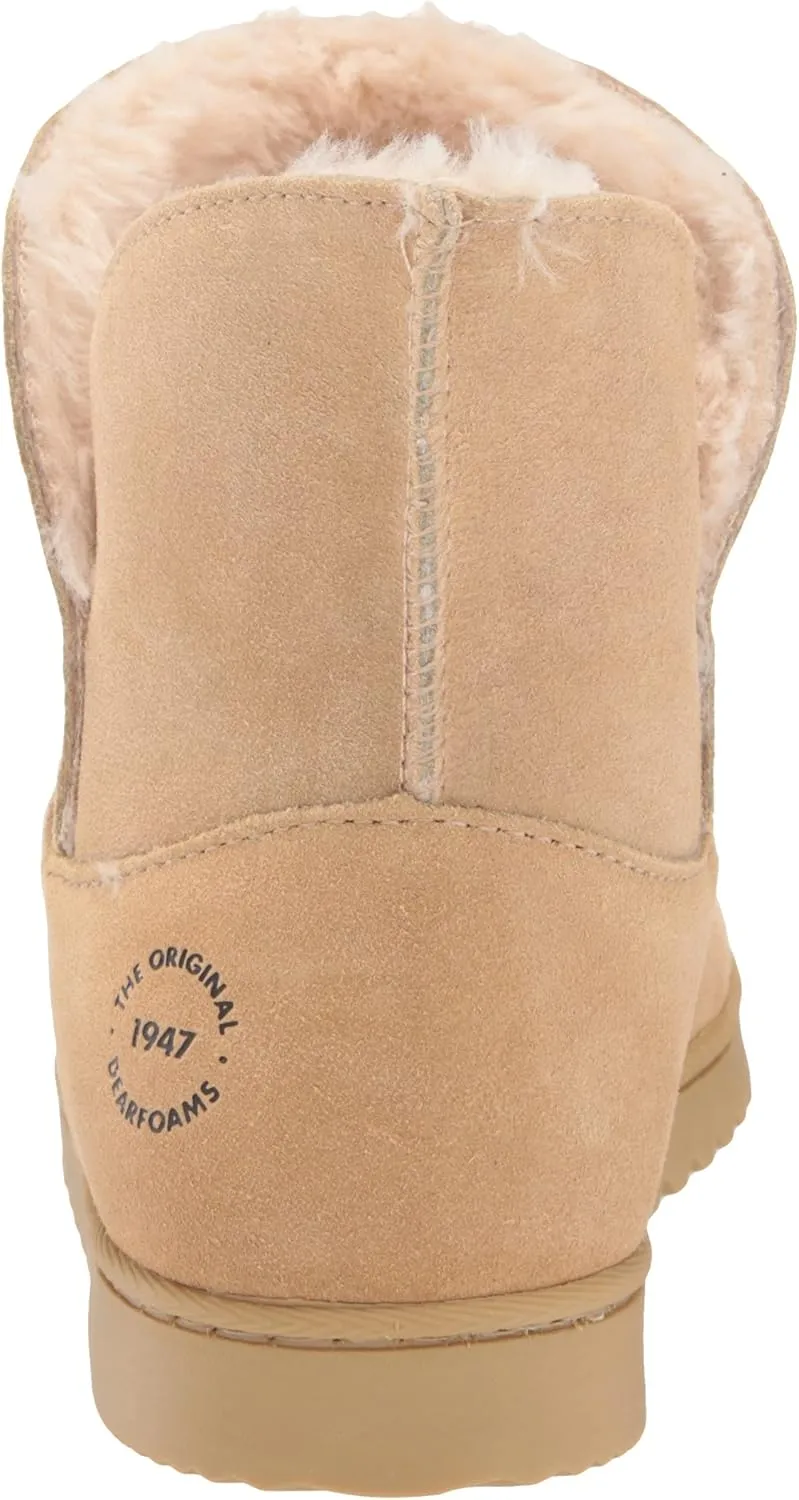 Dearfoams Women's Paige Suede Bootie Slipper