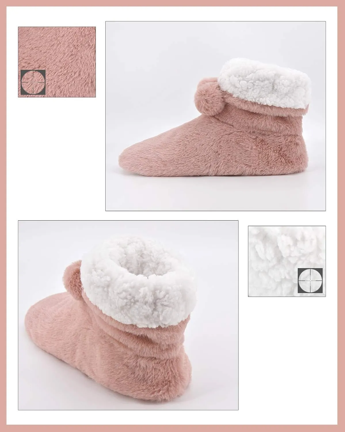 DICUIRD Slipper Socks with Grippers for Women,Winter Cozy&Comfy Boot Slippers for Women