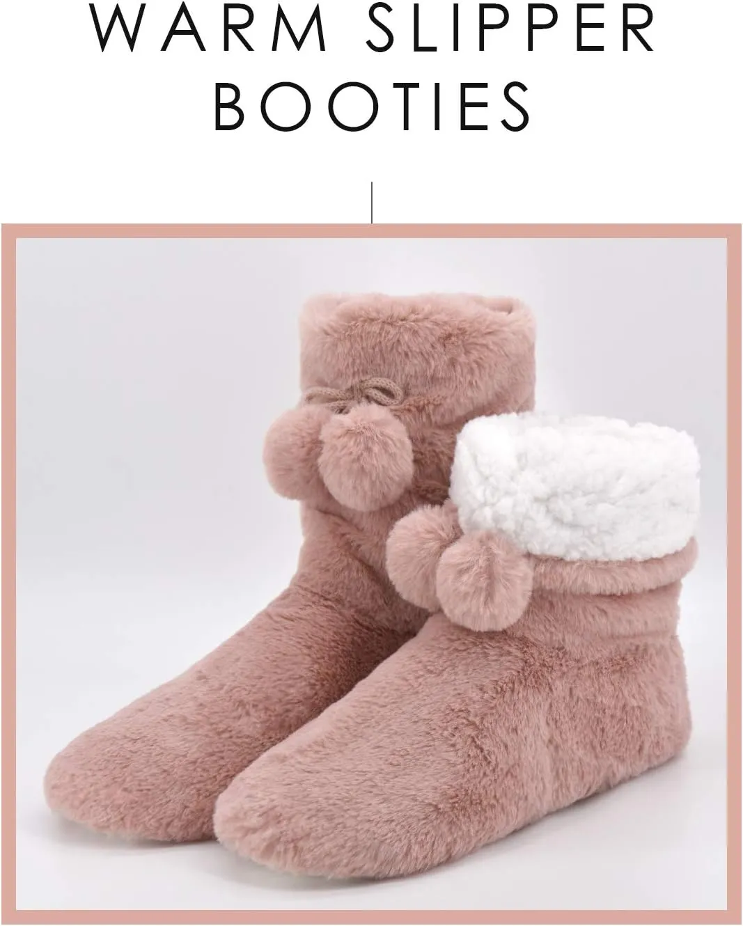 DICUIRD Slipper Socks with Grippers for Women,Winter Cozy&Comfy Boot Slippers for Women