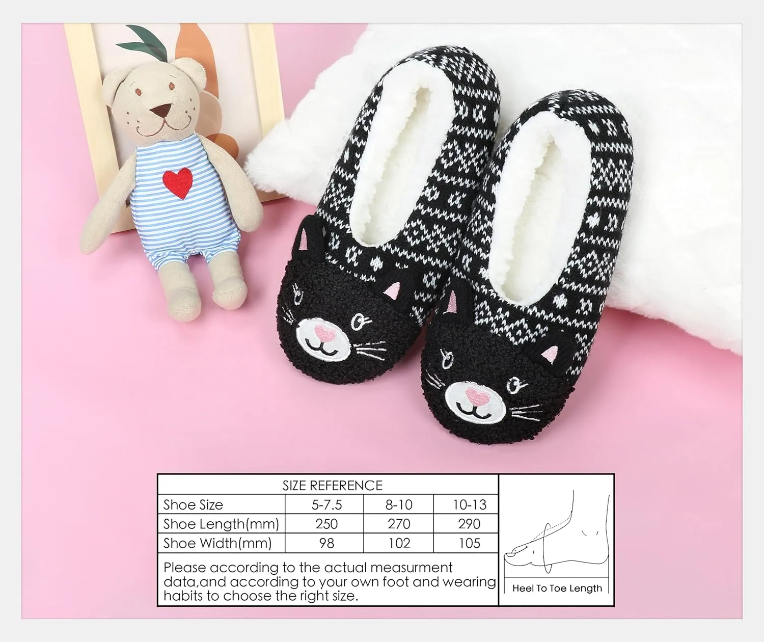 DICUIRD Womens Cute Animal Soft Sole Slipper Socks with Grippers-Fuzzy House Slippers