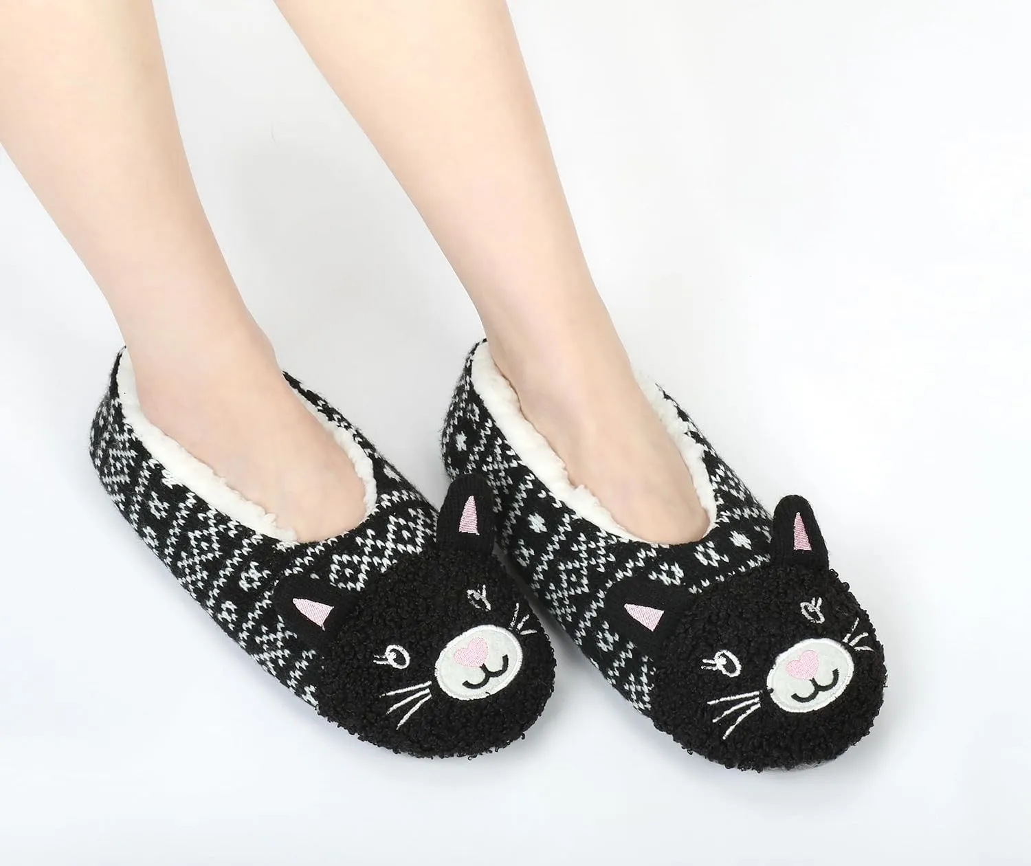 DICUIRD Womens Cute Animal Soft Sole Slipper Socks with Grippers-Fuzzy House Slippers