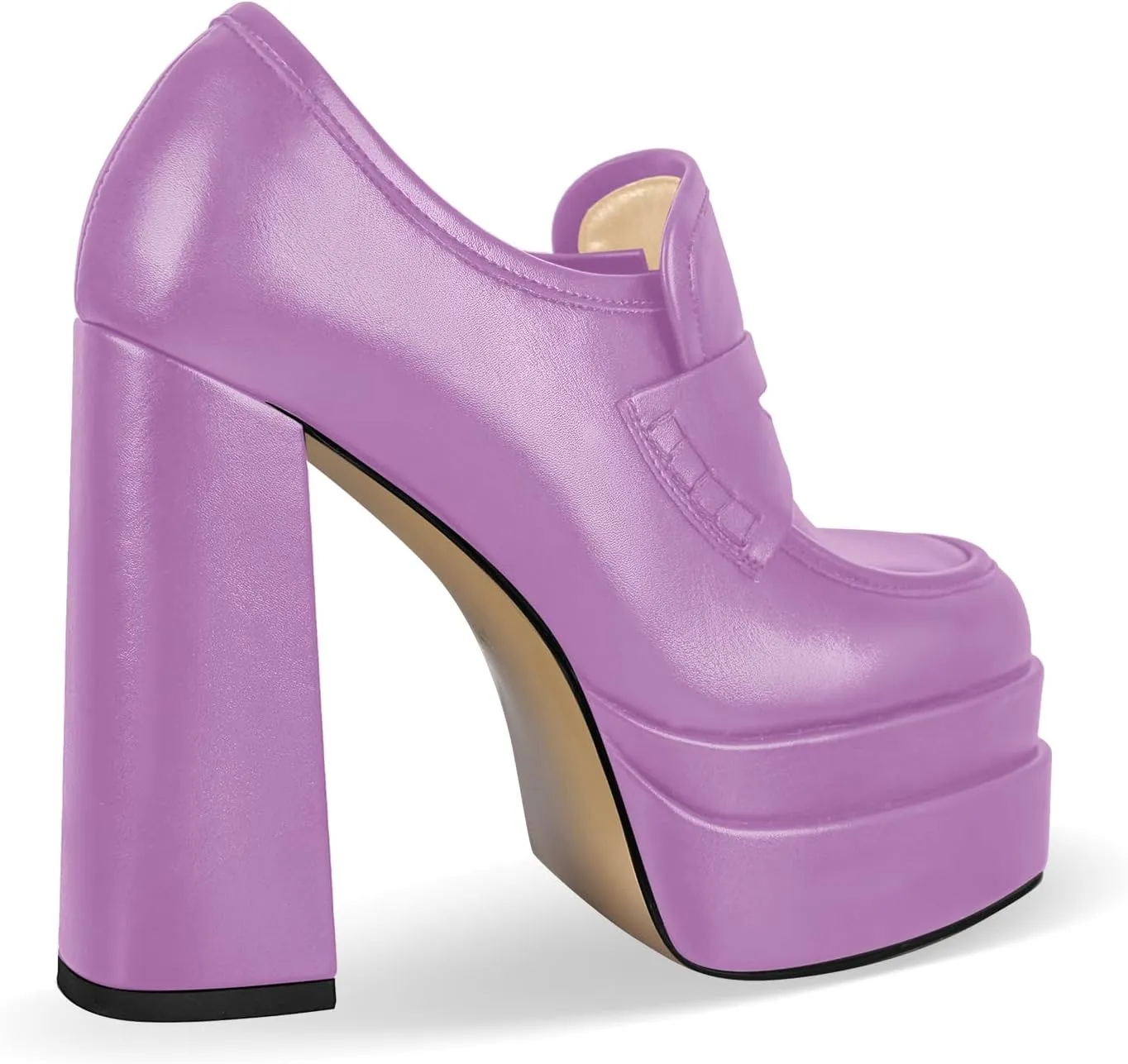 Double Platforms Chunky High Heel Loafers Pumps