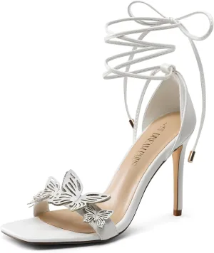 DREAM PAIRS Lace Up High Heels Stilletos Gladiator Open Square Toe Fashion Dressy Wedding Bridal Pumps Sandals