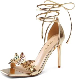 DREAM PAIRS Lace Up High Heels Stilletos Gladiator Open Square Toe Fashion Dressy Wedding Bridal Pumps Sandals