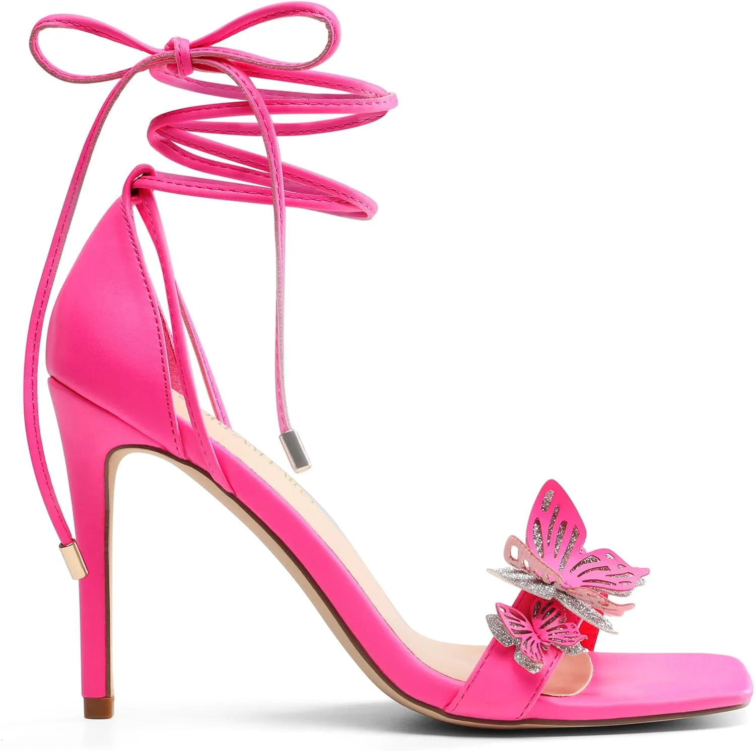 DREAM PAIRS Lace Up High Heels Stilletos Gladiator Open Square Toe Fashion Dressy Wedding Bridal Pumps Sandals