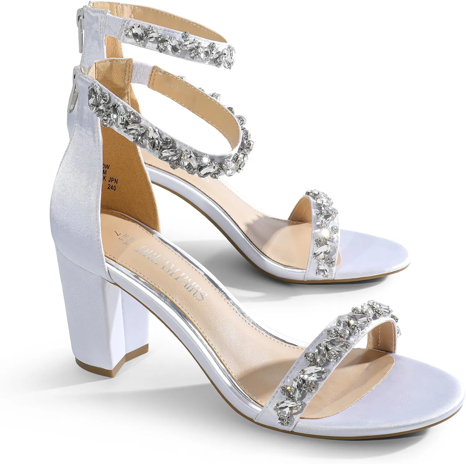 DREAM PAIRS Women's Chunk Low Heel Pump Sandals