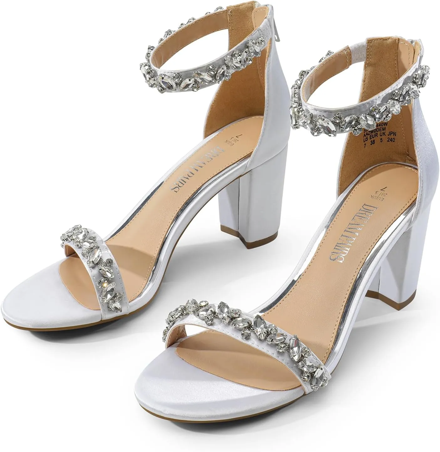 DREAM PAIRS Women's Chunk Low Heel Pump Sandals