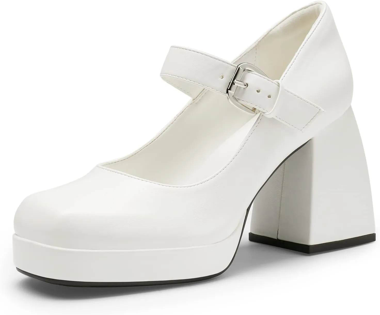 DREAM PAIRS Women's High Chunky Platform Closed Toe Mary Jane Block Heels Square Toe Strappy Dress Wedding Party Pumps Shoes