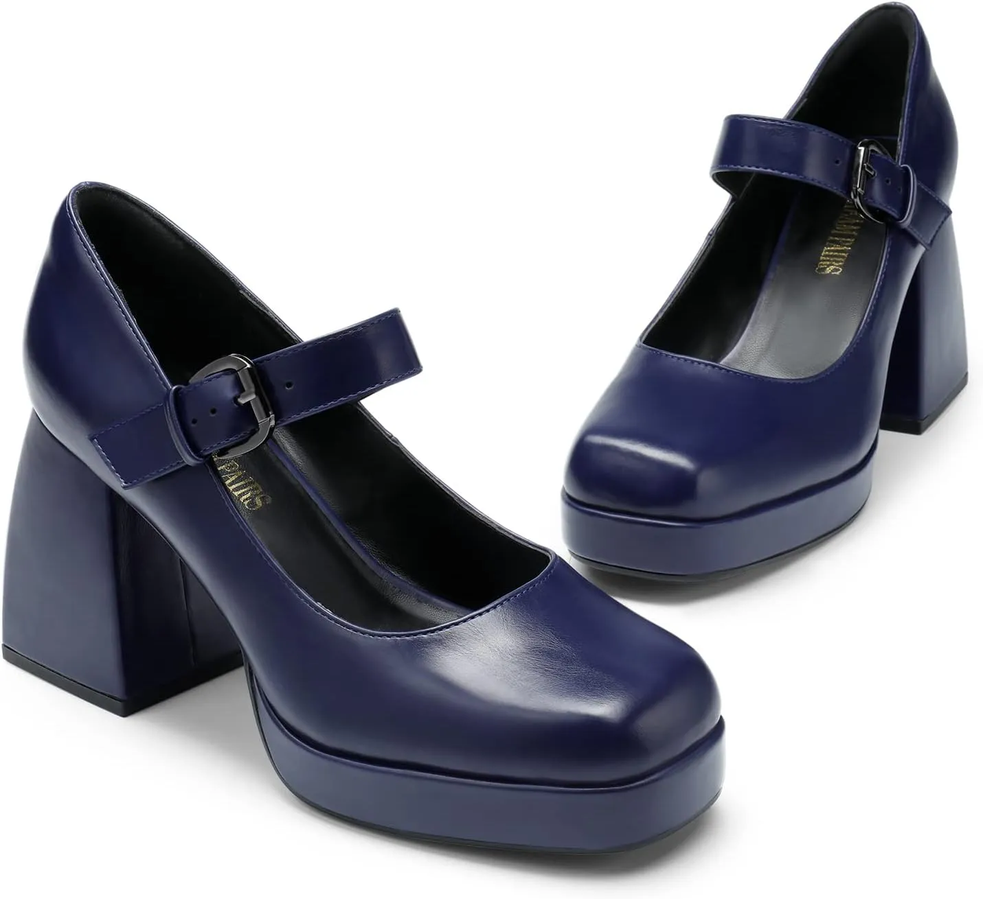 DREAM PAIRS Women's High Chunky Platform Closed Toe Mary Jane Block Heels Square Toe Strappy Dress Wedding Party Pumps Shoes