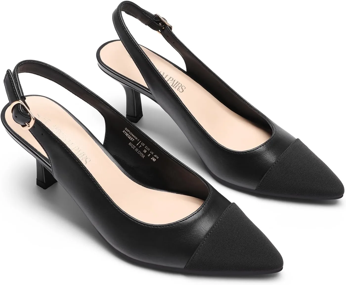 DREAM PAIRS Women's Kitten Heels Slingback Closed Pointed Toe Low Pumps Shoes Women Party Wedding Sexy Casual Dress Shoes
