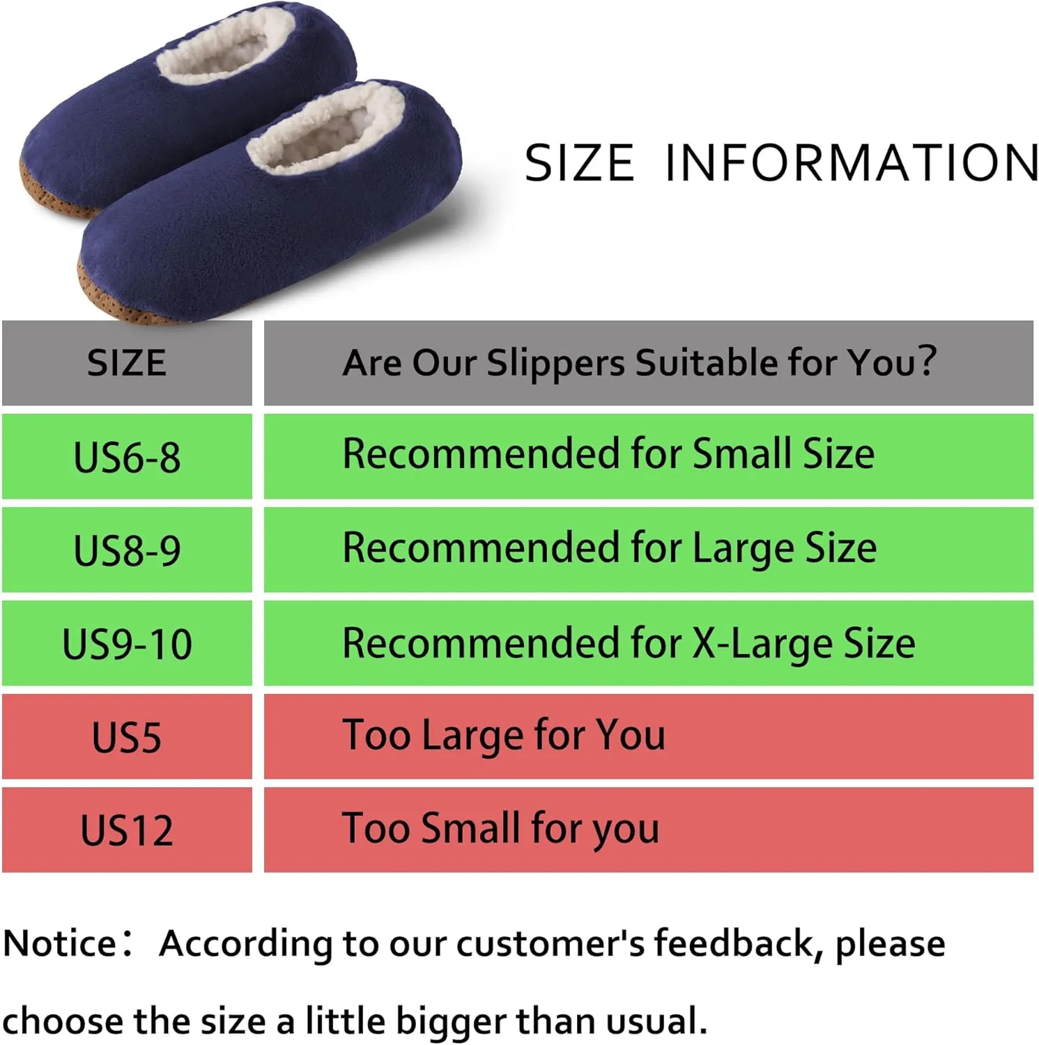 ELFJOY Mens Slipper Socks with Grippers Fuzzy House Slippers for Men Indoor Winter Warm Fleece Lined Sock Slippers