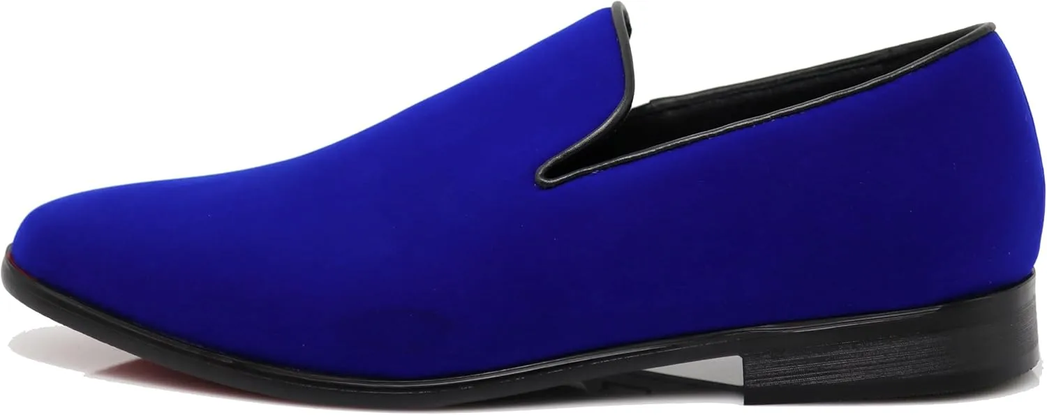 Enzo Romeo Men's Fashion Formal Tuxedo Slip On Loafer Velvet Dress Shoes SKO03
