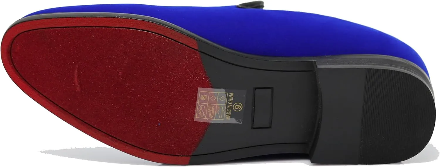 Enzo Romeo Men's Fashion Formal Tuxedo Slip On Loafer Velvet Dress Shoes SKO03