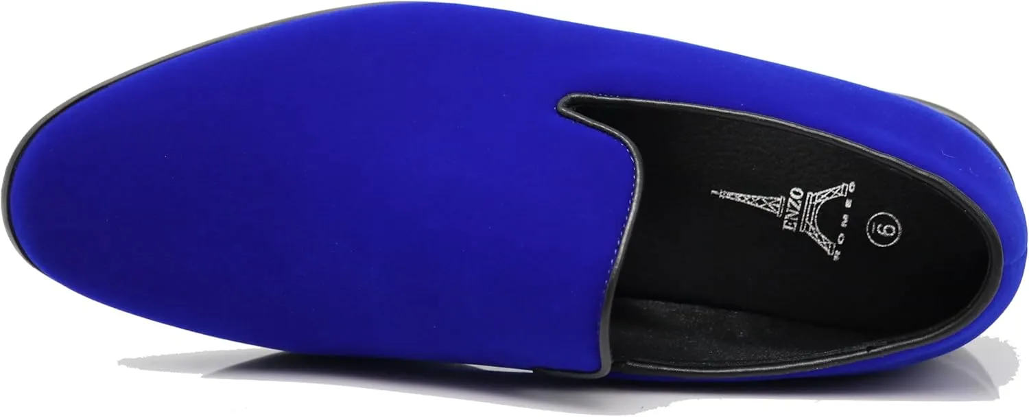 Enzo Romeo Men's Fashion Formal Tuxedo Slip On Loafer Velvet Dress Shoes SKO03