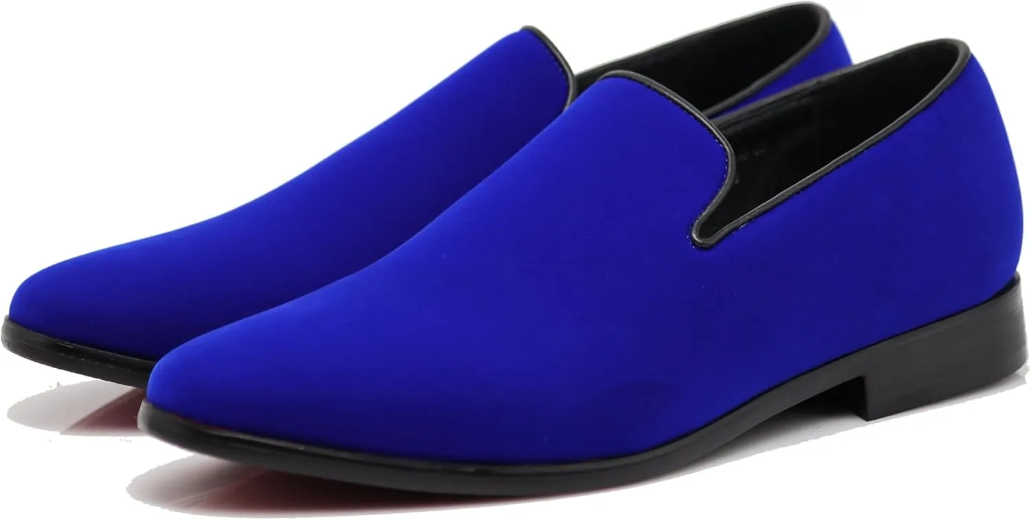 Enzo Romeo Men's Fashion Formal Tuxedo Slip On Loafer Velvet Dress Shoes SKO03
