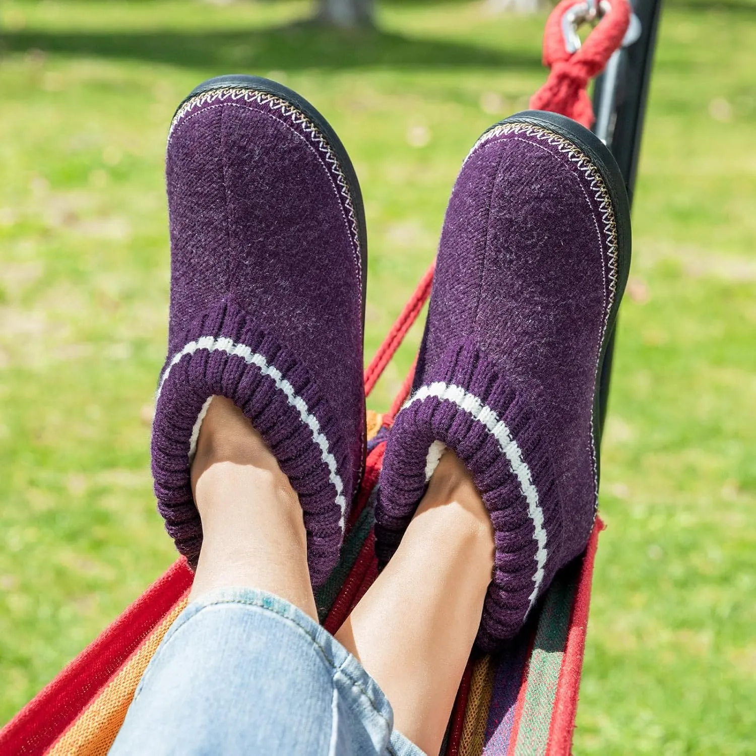 EverFoams Women's Bootie Slippers Non-slip Comfy Winter Indoor House Shoes with Knitted Collar