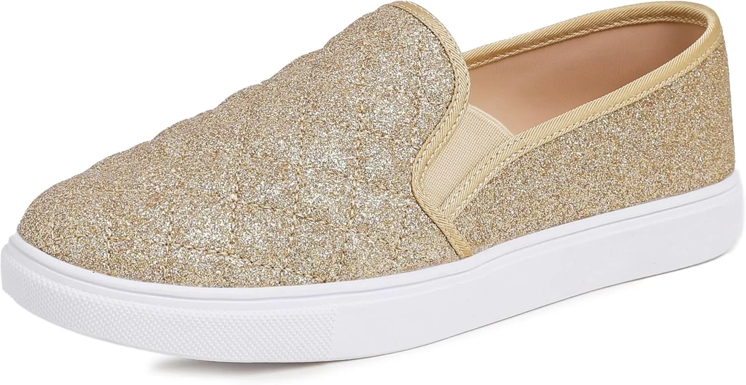 FEVERSOLE Women's Casual Slip On Sneaker Comfort Quilted Loafer Flats