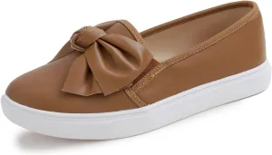 FEVERSOLE Women's Casual Slip On Sneaker Fashion Bow Tie Loafer Flats