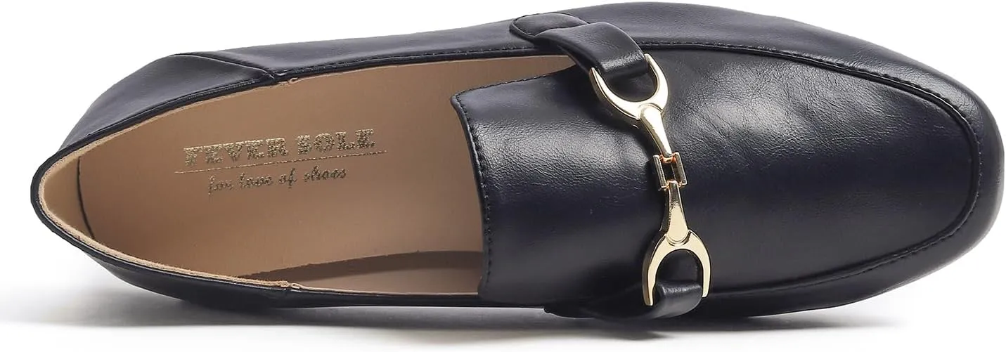 FEVERSOLE Women's Fashion Daily Comfort Soft Penny Loafer Office Work Flats
