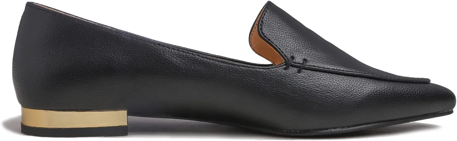 FEVERSOLE Women's Loafer Flat Pointed Deco Low Heel Fashion Slip On Dress Driving Office Shoes