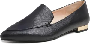 FEVERSOLE Women's Loafer Flat Pointed Deco Low Heel Fashion Slip On Dress Driving Office Shoes