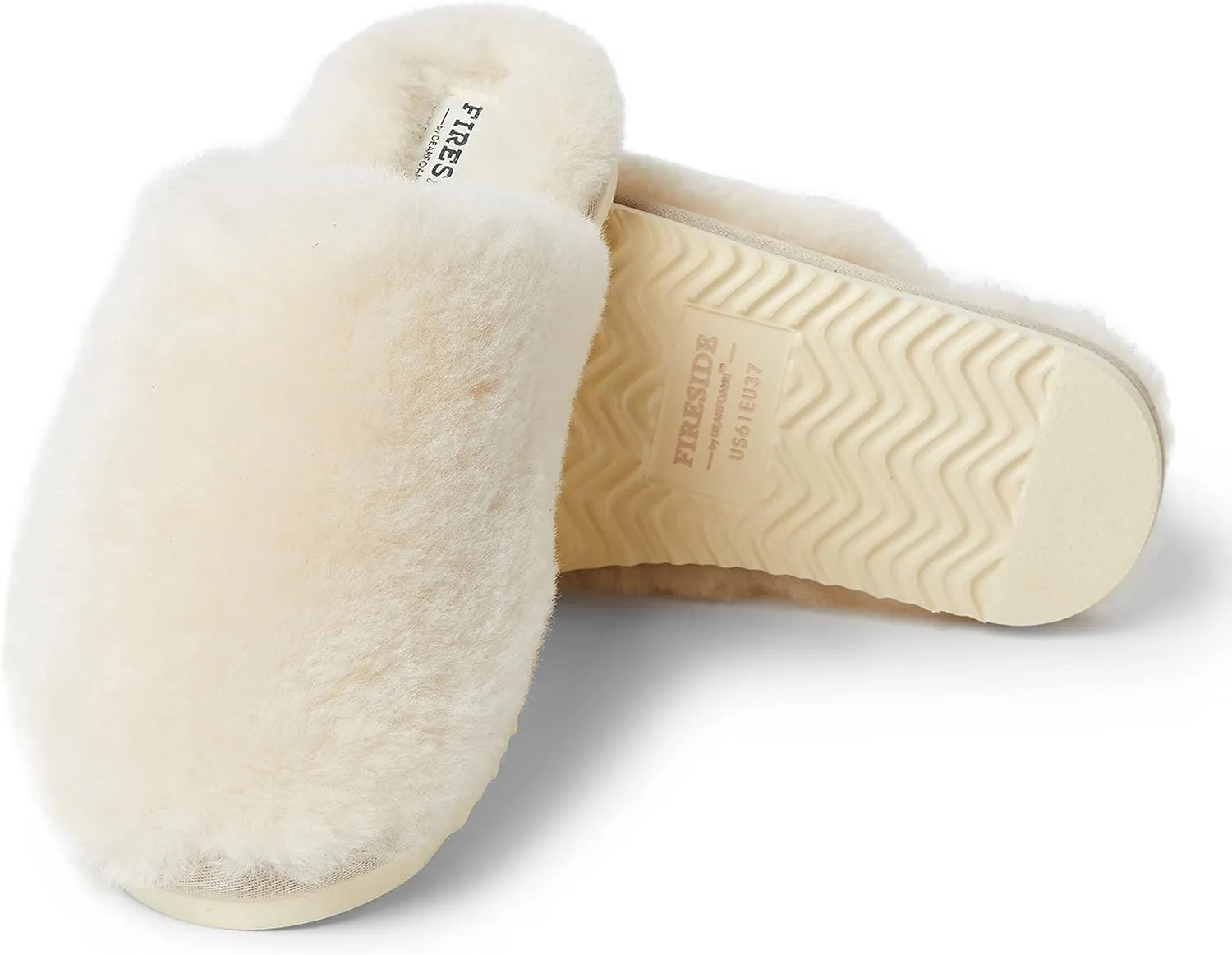 Fireside by Dearfoams Women's Shelly Beach All Over Shearling Easy on/Off Scuff Slipper
