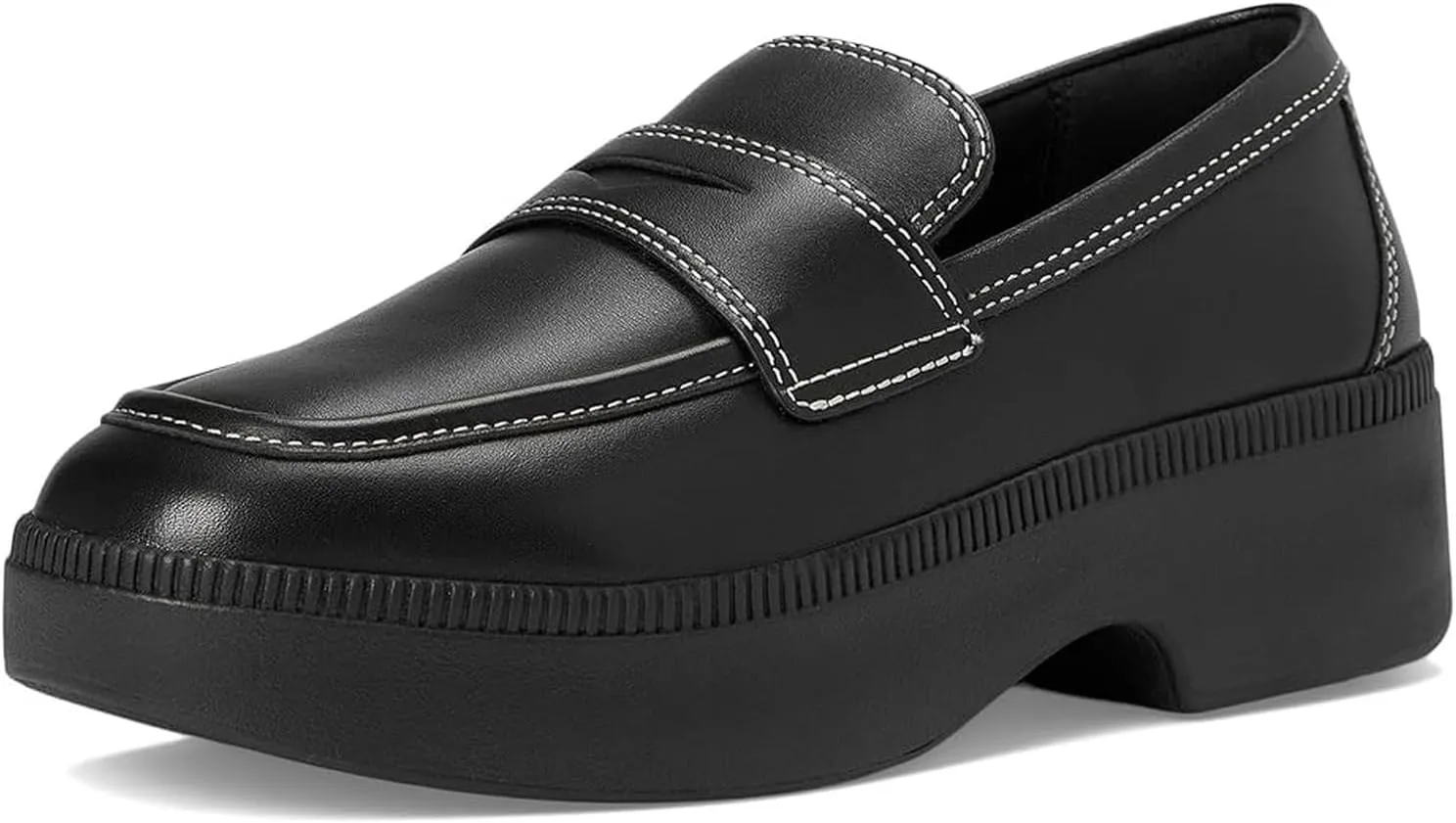 FitFlop Women's F-luma Contrast-Stitch Leather Demi-Wedge Loafers