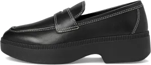 FitFlop Women's F-luma Contrast-Stitch Leather Demi-Wedge Loafers