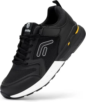FitVille Men's Walking Shoes Wide Width Diabetic Shoes Orthopedic Sneaker Hook and Loop Running Shoes for Flat Feet Plantar Fasciitis - Rebound Core V7